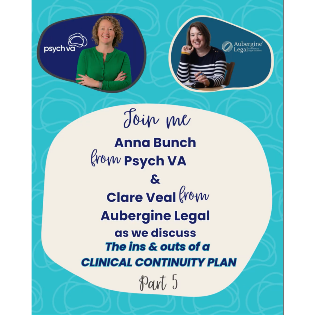 Anna Bunch and Clare Veal discussing whether a family member can act as a clinical agent for a therapist